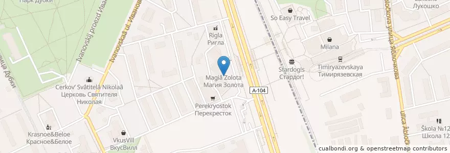 Mapa de ubicacion de Бинбанк en Russia, Distretto Federale Centrale, Москва, Северный Административный Округ, Тимирязевский Район.