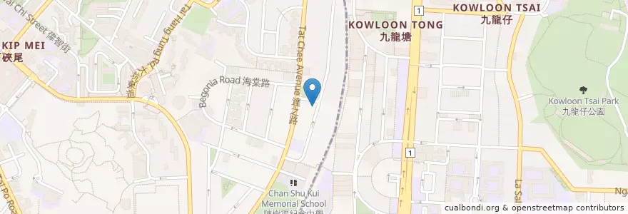 Mapa de ubicacion de 又一村郵政局 Yau Yat Tsuen Post Office en 中国, 广东省, 香港 Hong Kong, 九龍 Kowloon, 新界 New Territories, 九龍城區 Kowloon City District.
