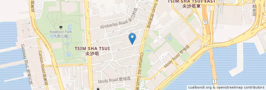 Mapa de ubicacion de 查理布朗咖啡 en 중국, 광둥성, 홍콩, 가우룽, 신제, 油尖旺區 Yau Tsim Mong District.