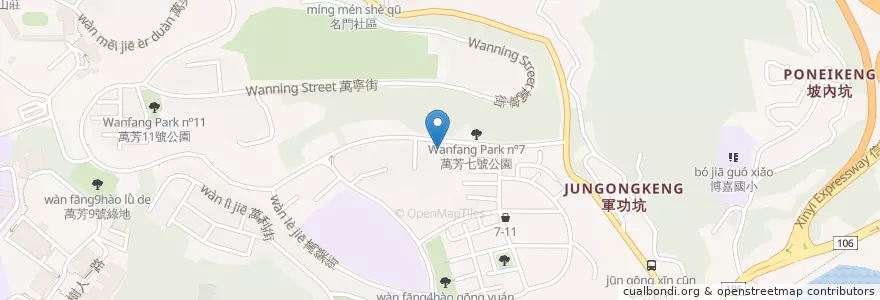 Mapa de ubicacion de 萬芳閱覽室 en Taiwan, New Taipei, Taipei, Wenshan District.