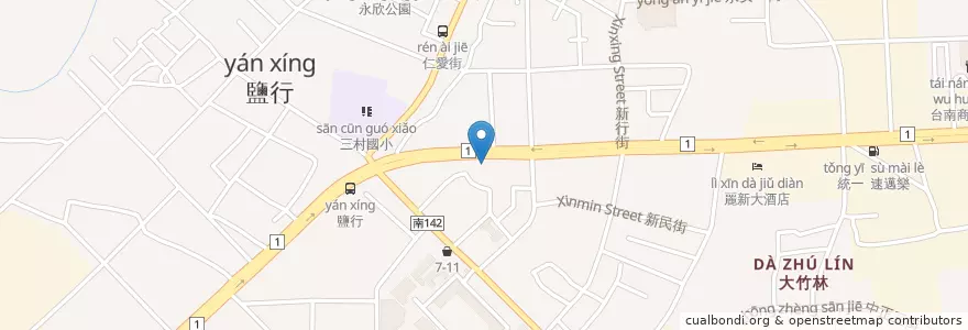 Mapa de ubicacion de 麥當勞 en 타이완, 타이난 시, 융캉구.