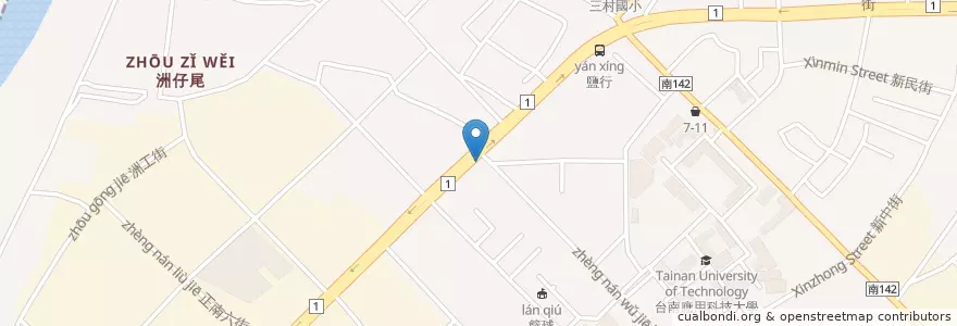Mapa de ubicacion de Starbucks en 臺灣, 臺南市, 永康區.