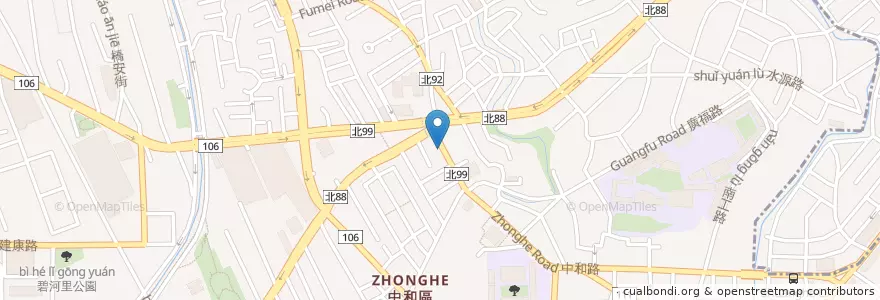 Mapa de ubicacion de 肉肉主義鍋pork鍋 en 타이완, 신베이 시, 중허 구.