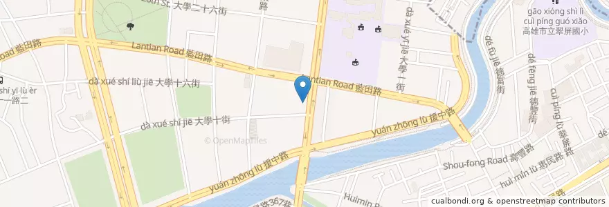 Mapa de ubicacion de 鬥牛士二鍋 en 타이완, 가오슝시, 난쯔구.