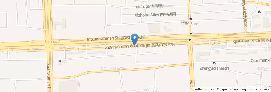 Mapa de ubicacion de Shishang Canting en 중국, 베이징시, 허베이성, 西城区.