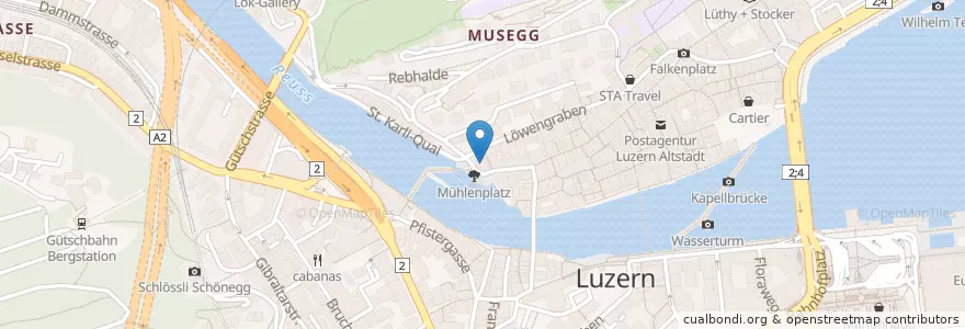 Mapa de ubicacion de Notenstein La Roche en Schweiz, Luzern, Luzern.