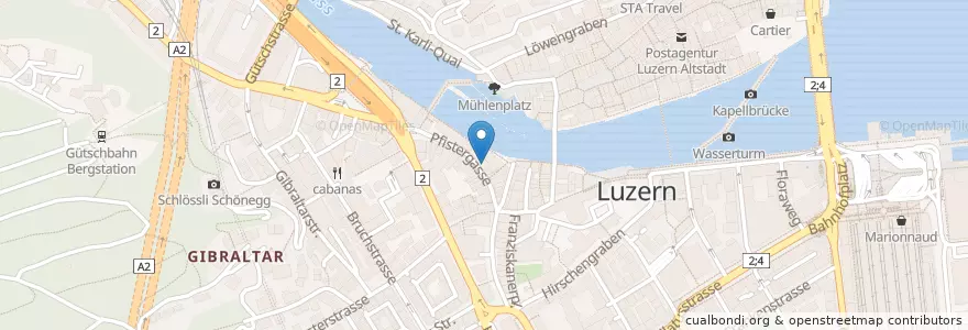 Mapa de ubicacion de Restaurant Ammos en İsviçre, Luzern, Luzern.