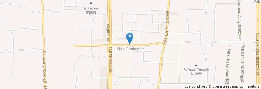 Mapa de ubicacion de Halal Restaurant en China, Beijing, Hebei, Xicheng District.