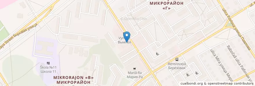 Mapa de ubicacion de Бердская en Rusia, Сибирский Федеральный Округ, Wilayah Novosibirsk, Городской Округ Бердск.