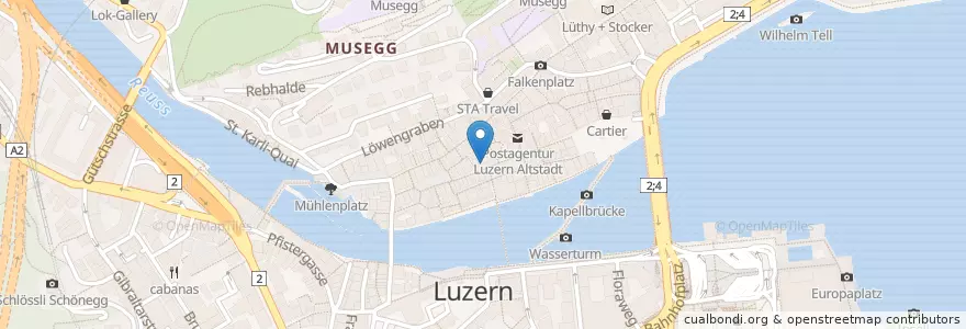 Mapa de ubicacion de Storchen en İsviçre, Luzern, Luzern.