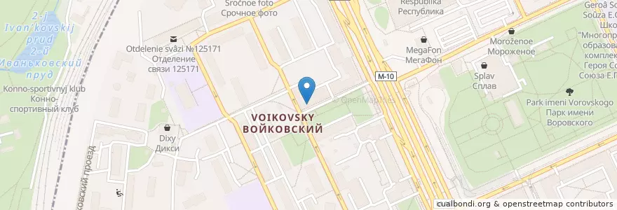 Mapa de ubicacion de Мир улыбки en Rusland, Centraal Federaal District, Moskou, Войковский Район.