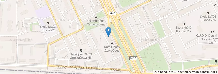 Mapa de ubicacion de Столички en روسيا, Центральный Федеральный Округ, Москва, Северный Административный Округ, Войковский Район.