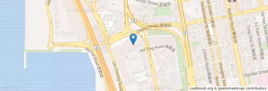 Mapa de ubicacion de 添好運點心專門店 Tim Ho Wan en الصين, غوانغدونغ, هونغ كونغ, كولون, الأقاليم الجديدة, 油尖旺區 Yau Tsim Mong District.