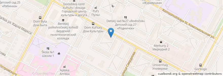 Mapa de ubicacion de Альфа-Банк en Rusia, Сибирский Федеральный Округ, Wilayah Novosibirsk, Городской Округ Бердск.
