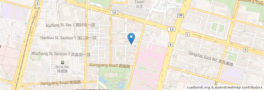 Mapa de ubicacion de 信陽街永和豆漿 en 臺灣, 新北市, 臺北市, 中正區.