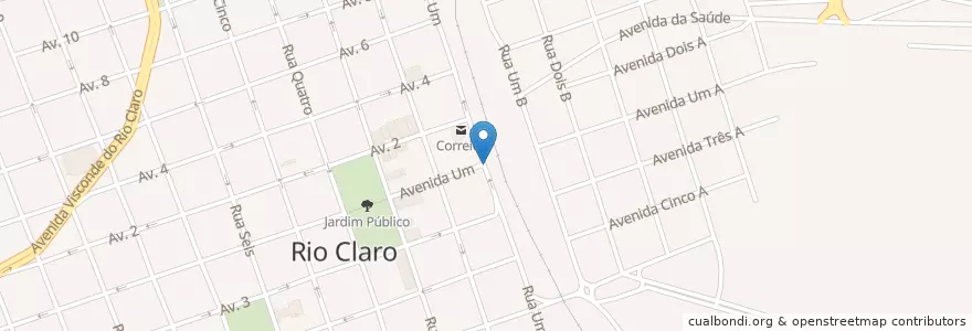 Mapa de ubicacion de Estação rodoviária en Бразилия, Юго-Восточный Регион, Сан-Паулу, Região Geográfica Intermediária De Campinas, Região Imediata De Rio Claro, Rio Claro.