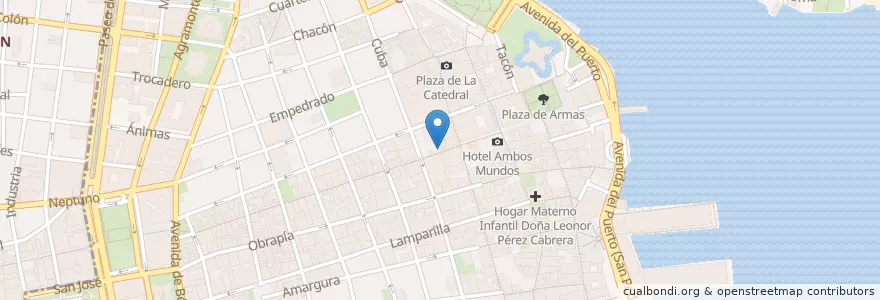Mapa de ubicacion de Cafetería en Cuba, L'Avana, La Habana Vieja.