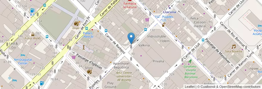 Mapa de ubicacion de 428 - Carrer Pujades 103 en إسبانيا, كتالونيا, برشلونة, بارسلونس, Barcelona.