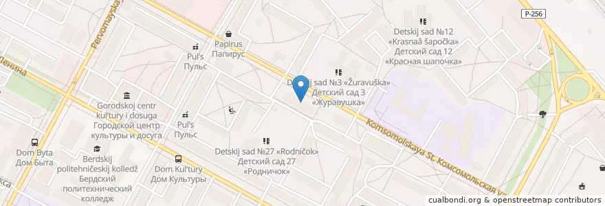 Mapa de ubicacion de Участковый пункт полиции №2 en ロシア, シベリア連邦管区, ノヴォシビルスク州, ベルツク管区.