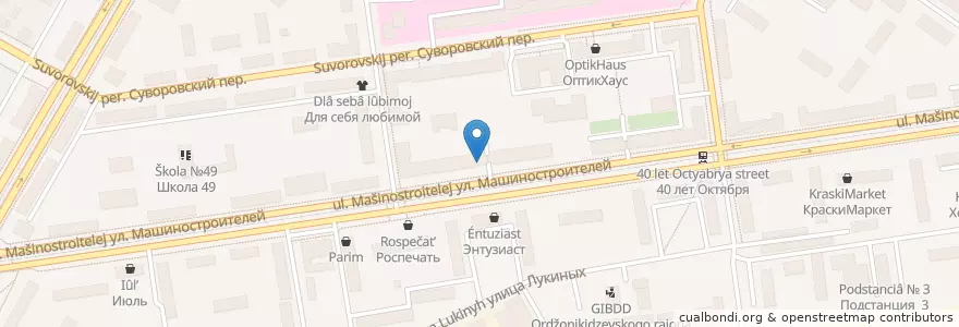 Mapa de ubicacion de Совкомбанк en Russie, District Fédéral De L'Oural, Oblast De Sverdlovsk, Городской Округ Екатеринбург.