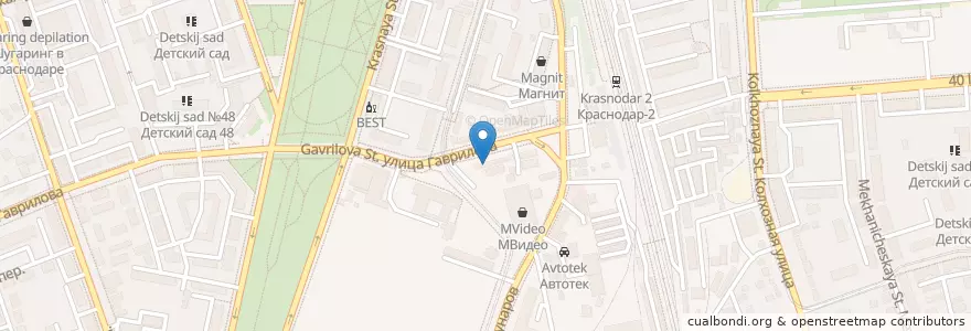 Mapa de ubicacion de Jazz Dyem en Rusya Federasyonu, Южный Федеральный Округ, Krasnodar Krayı, Городской Округ Краснодар.