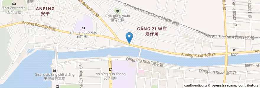Mapa de ubicacion de 王氏魚皮店 en 臺灣, 臺南市, 安平區.