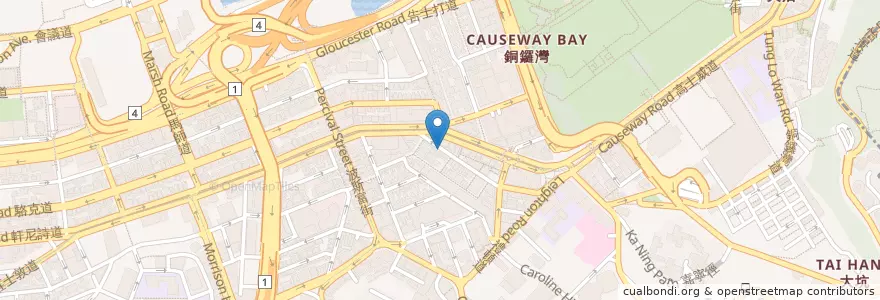 Mapa de ubicacion de 上海香港麵家 en China, Guangdong, Hong Kong, Hong Kong Island, New Territories, Wan Chai District.