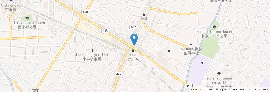 Mapa de ubicacion de 三菱東京UFJ銀行 en Japonya, 東京都, 杉並区.