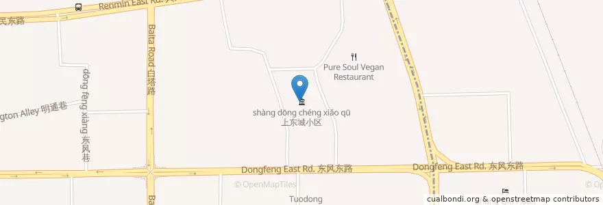 Mapa de ubicacion de 上东城小区 en China, Yunnan, Kunming, Panlong District, Tuodong Subdistrict.