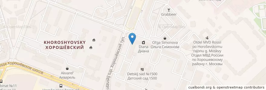 Mapa de ubicacion de Медлайн-Сервис en Rusland, Centraal Federaal District, Moskou, Северный Административный Округ, Хорошёвский Район.