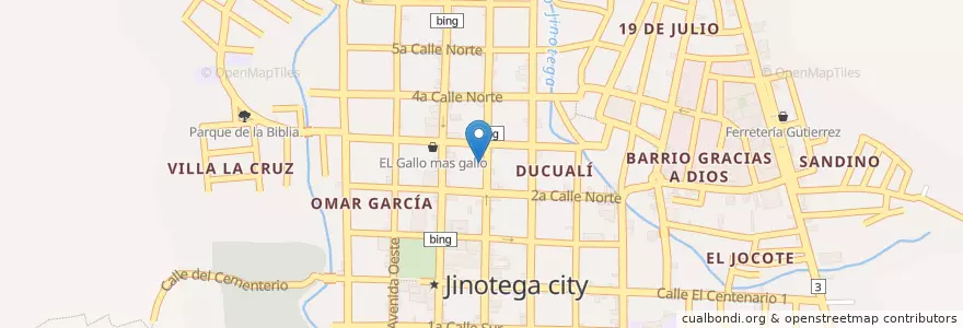 Mapa de ubicacion de Doña Celia y los Colombianos en Nicaragua, Jinotega, Jinotega (Municipio).