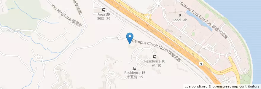Mapa de ubicacion de 敬文書院餐廳 C. W. Chu College Canteen en China, Hong Kong, Guangdong, Wilayah Baru, 沙田區 Sha Tin District.