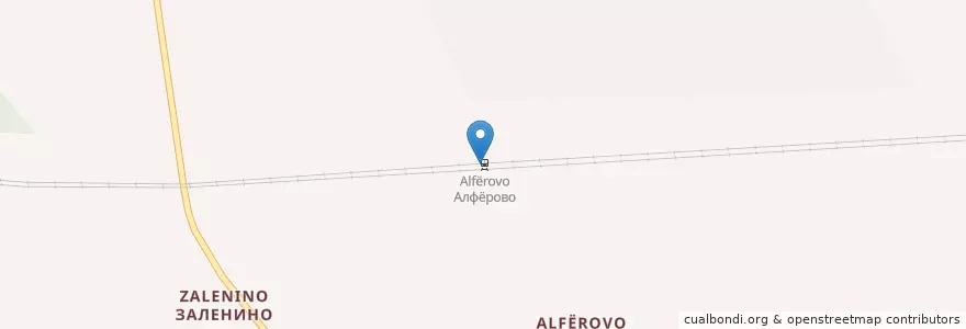 Mapa de ubicacion de Алфёрово en Rusia, Distrito Federal Central, Óblast De Smolensk, Сафоновский Район, Зимницкое Сельское Поселение.