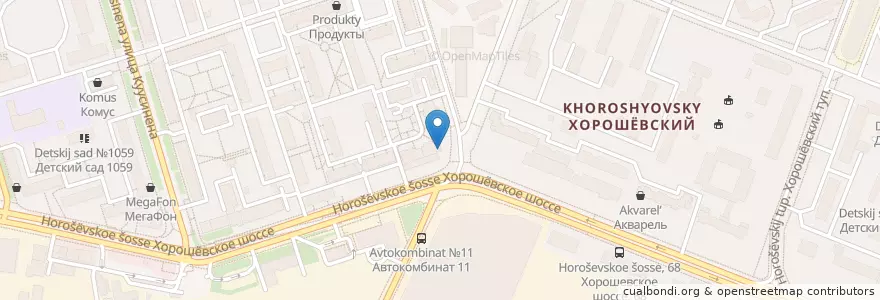 Mapa de ubicacion de Семейная en Rusland, Centraal Federaal District, Moskou, Северный Административный Округ, Хорошёвский Район.