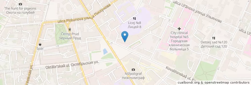 Mapa de ubicacion de Mitch en ロシア, 沿ヴォルガ連邦管区, ニジニ・ノヴゴロド州, ニジニ・ノヴゴロド管区.