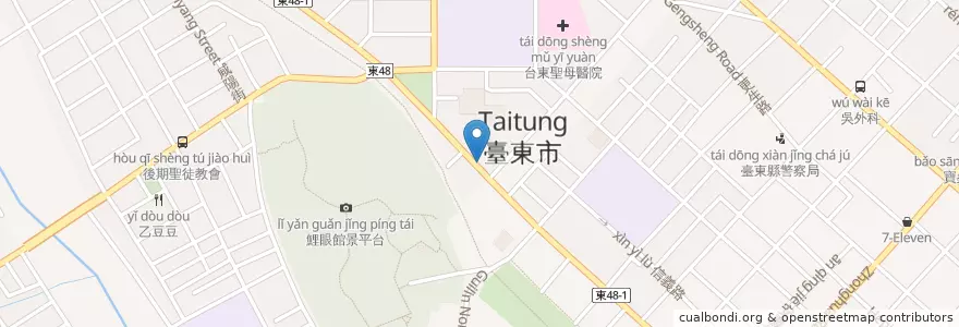 Mapa de ubicacion de 快速照相站 en 臺灣, 臺灣省, 臺東縣, 臺東市.