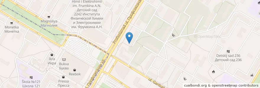 Mapa de ubicacion de Здоров.ру en Russia, Distretto Federale Centrale, Москва, Юго-Западный Административный Округ, Район Черёмушки.