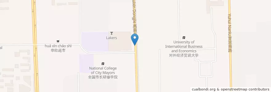 Mapa de ubicacion de 对外经贸大学 en China, Peking, Hebei, 朝阳区 / Chaoyang.