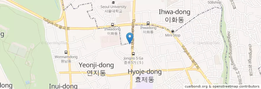 Mapa de ubicacion de Cafe GAMOS en Республика Корея, Сеул, 종로구, 종로5·6가동.