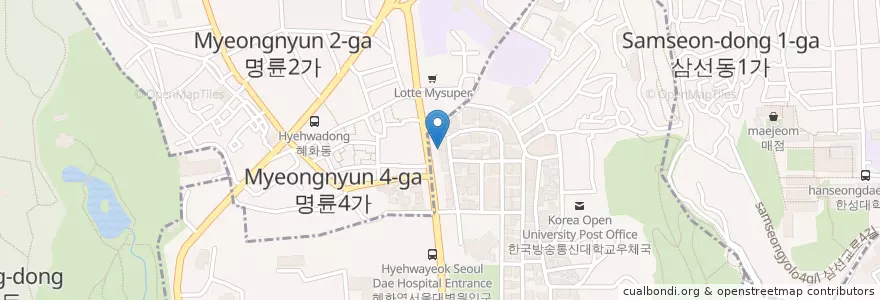 Mapa de ubicacion de 맥도날드 대학로점 en 대한민국, 서울, 종로구, 이화동.