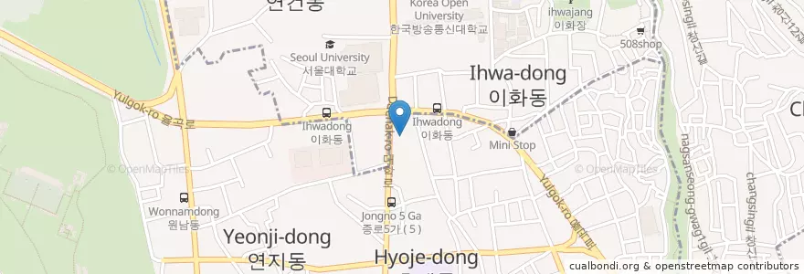 Mapa de ubicacion de HGV en Südkorea, Seoul, 종로구.