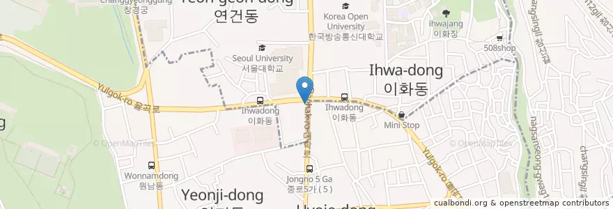 Mapa de ubicacion de Bean tree en 대한민국, 서울, 종로구.
