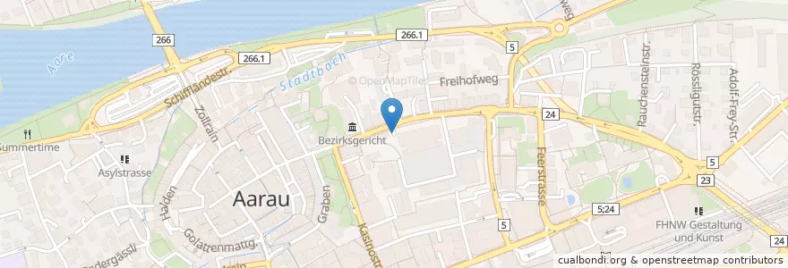 Mapa de ubicacion de Kasernen-Parking en Schweiz/Suisse/Svizzera/Svizra, Aargau, Bezirk Aarau, Aarau.