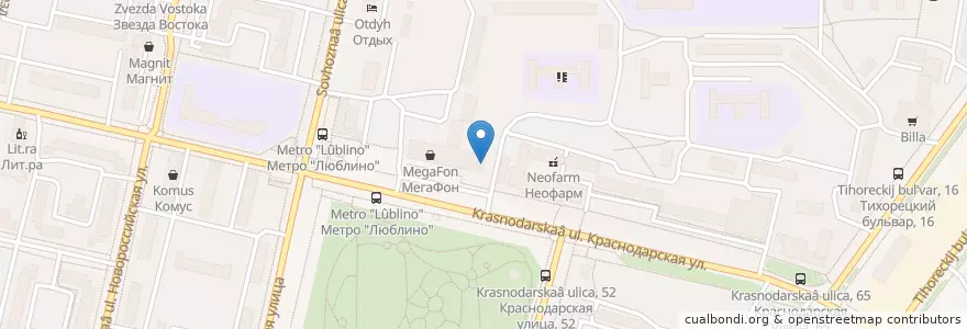 Mapa de ubicacion de Бургер Кинг en Rusia, Центральный Федеральный Округ, Москва, Юго-Восточный Административный Округ, Район Люблино.