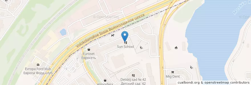 Mapa de ubicacion de Sun School en 俄罗斯/俄羅斯, Центральный Федеральный Округ, Москва, Северо-Западный Административный Округ.