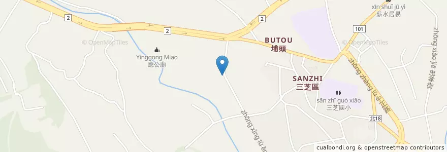 Mapa de ubicacion de 煙燻小棧德國料理 en 臺灣, 新北市, 三芝區.