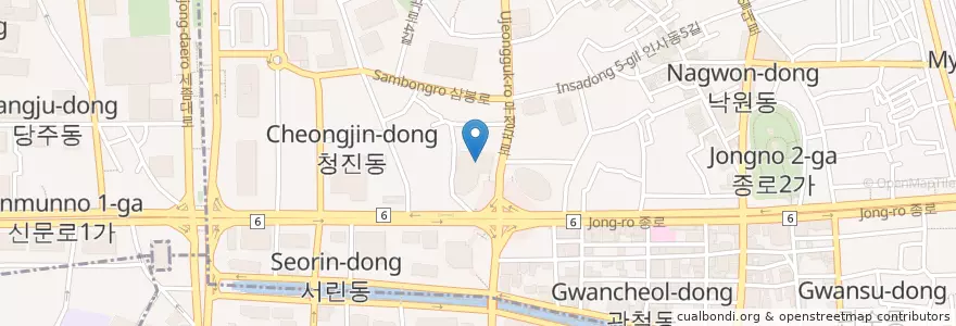 Mapa de ubicacion de SC제일은행 en Zuid-Korea, Seoel, 종로구, 종로1·2·3·4가동.