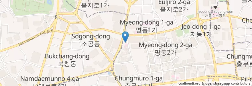 Mapa de ubicacion de Starbucks en Coreia Do Sul, Seul.