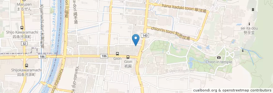 Mapa de ubicacion de Cosplay Cafe en ژاپن, 京都府, 京都市, 東山区.