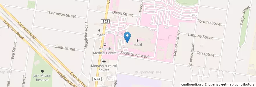 Mapa de ubicacion de Jessie McPherson Private Hospital en Australie, Victoria, City Of Monash.